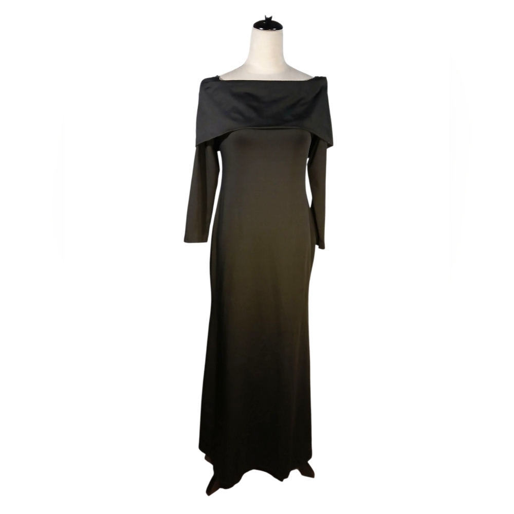 Evening Dress Bodycon Black Off Shoulder Long Sleeves Size Xl